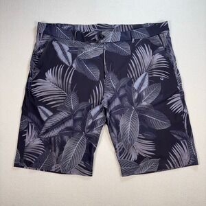 Greyson Montauk Shorts Men's 38 (fits 40x10) Gray Jungle Wolf Tropical Leaf Golf